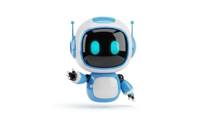 Mascote robô da MTech Home acenando — automação residencial inteligente