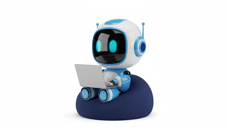 Mascote da MTech Home no notebook, pronto para orientar sua escolha